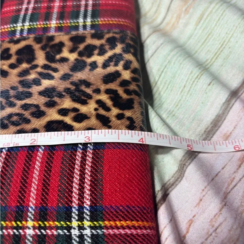 Red Plaid & Leopard Print Clutch Wallet EPC